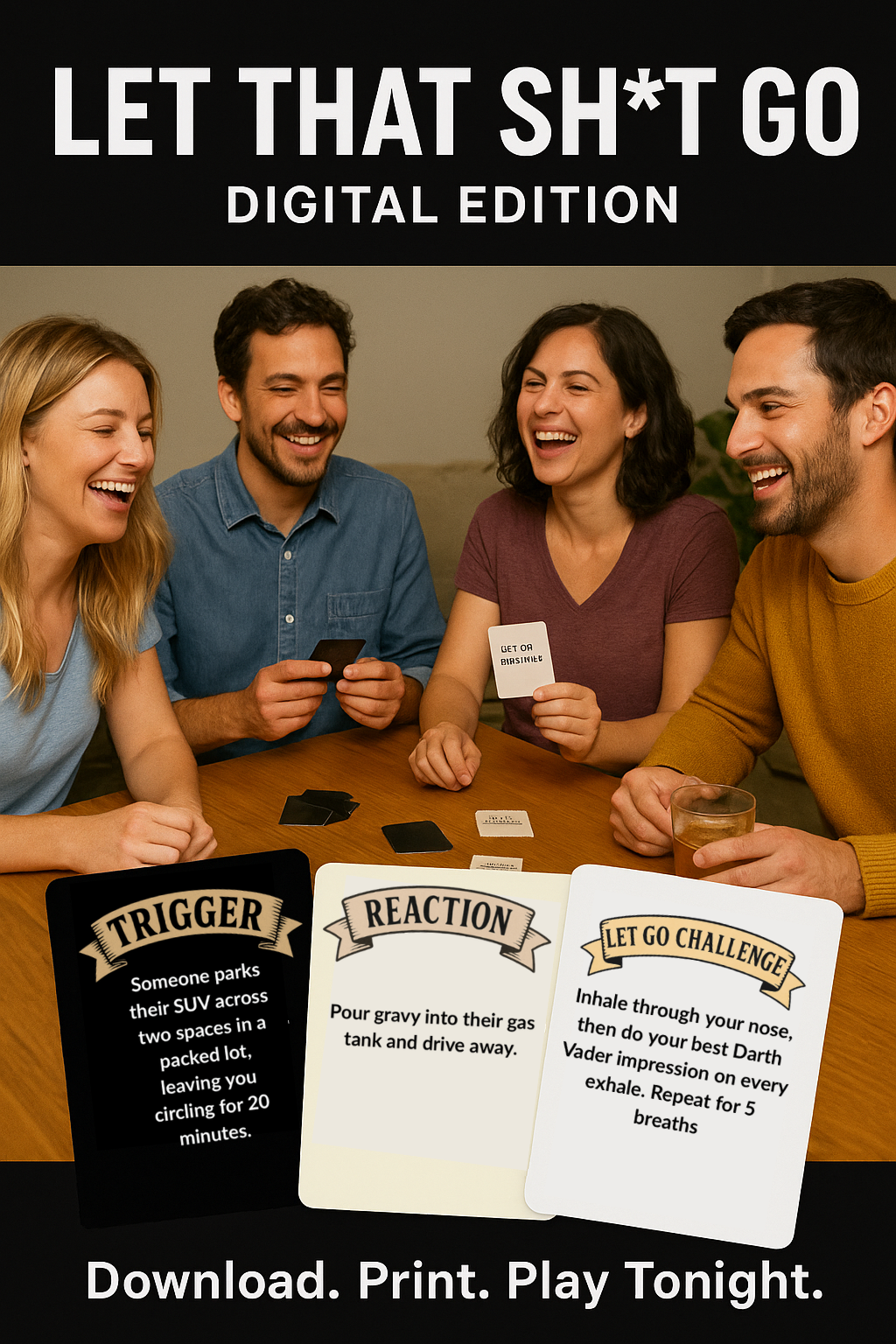 four people playing Let That Sit Go Game Digital Edition